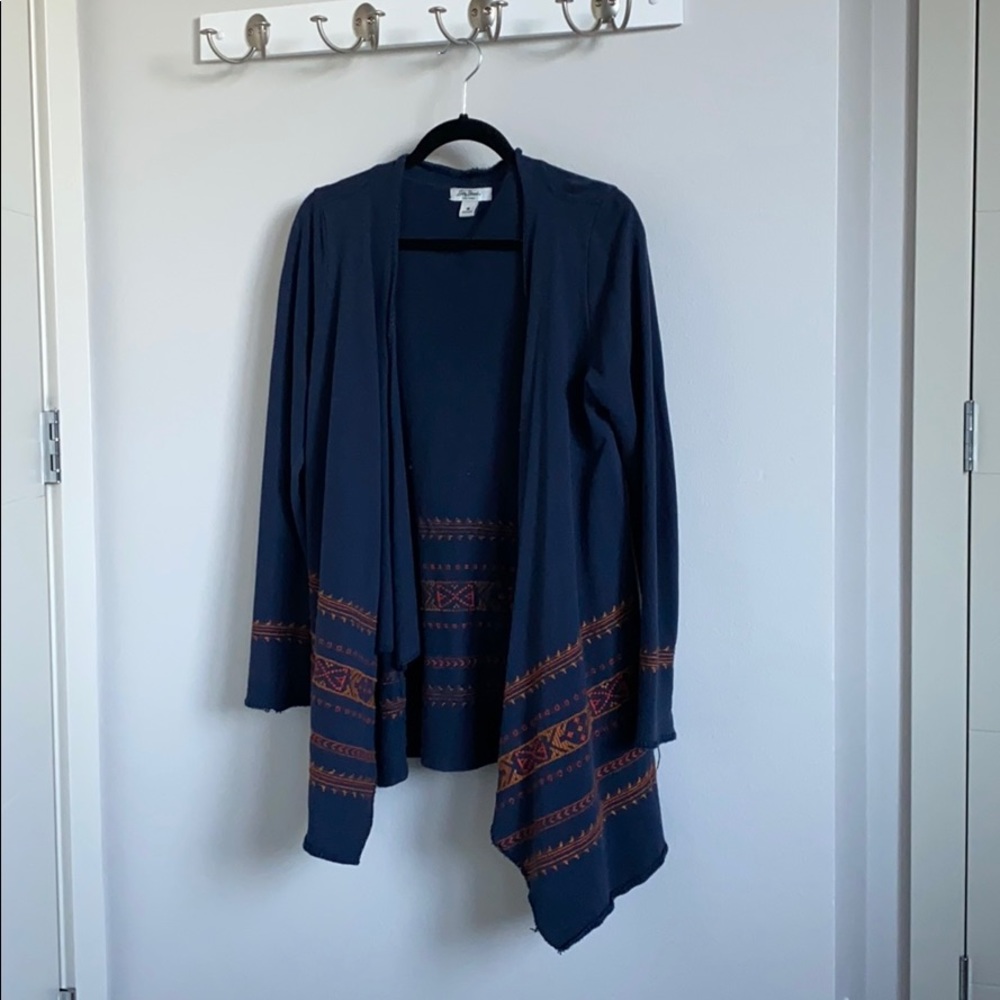 Hand Stitched Embroidered Cardigan Lucky Brand
